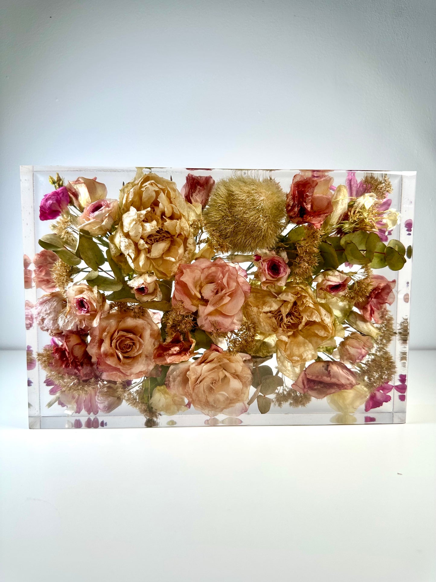 Bouquet de mariage préservé en résine.