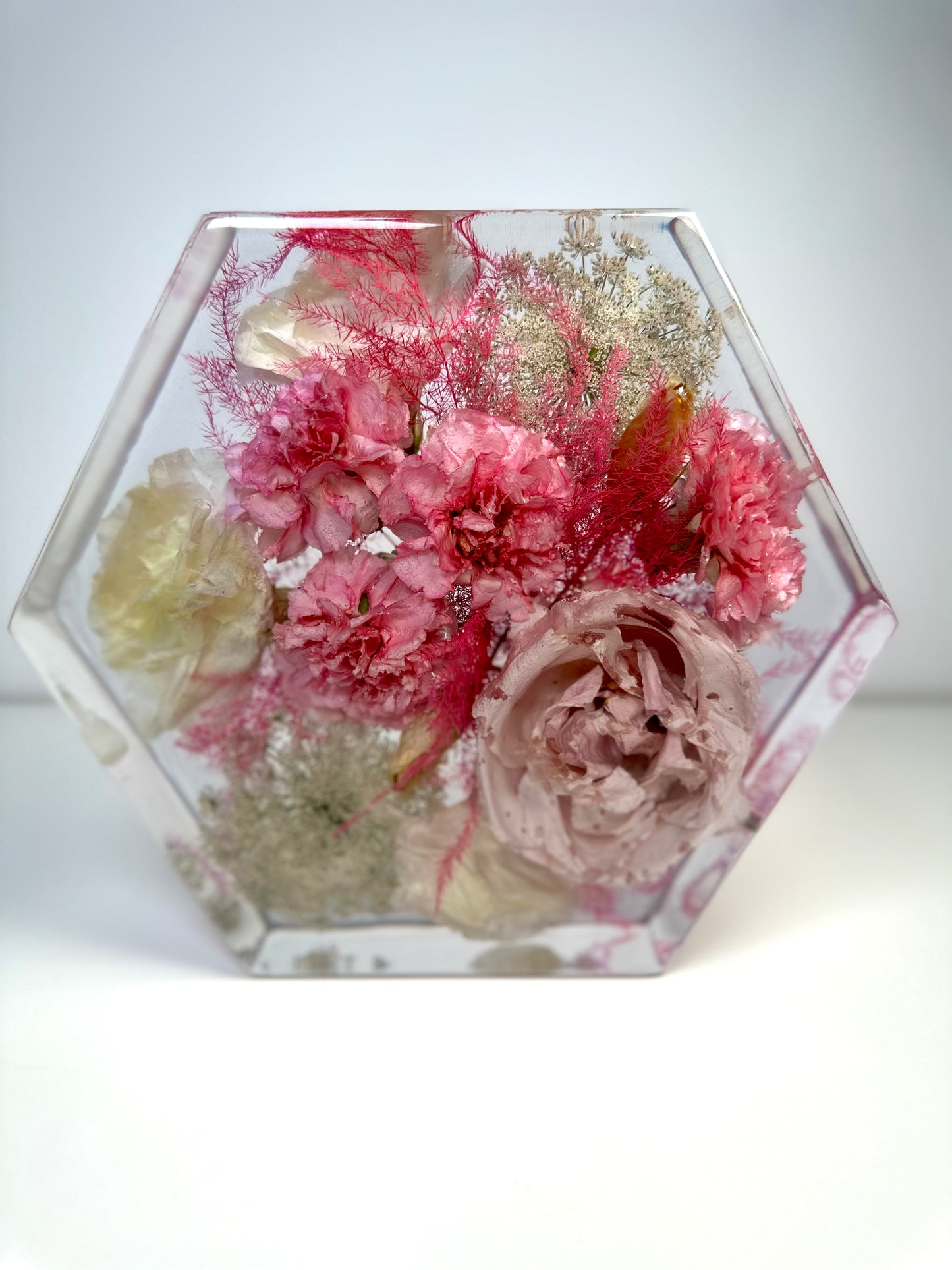 Bouquet de mariage préservé en résine.