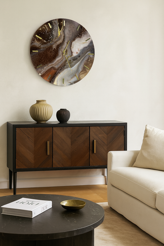 Horloge Murale en Résine Époxy