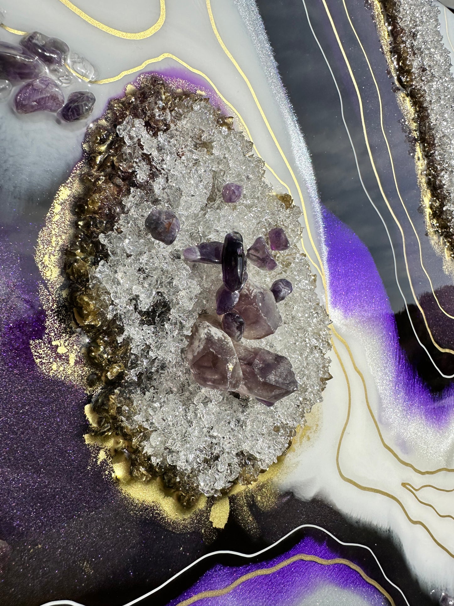 Tableau mural géode Améthyste Royale-oeuvre.