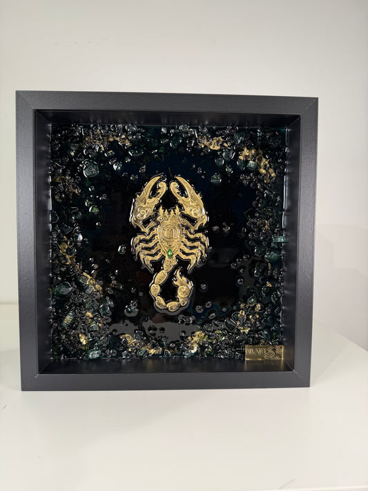 Tableau Scorpion à poser en Résine Époxy – Collection Éclats du Zodiaque