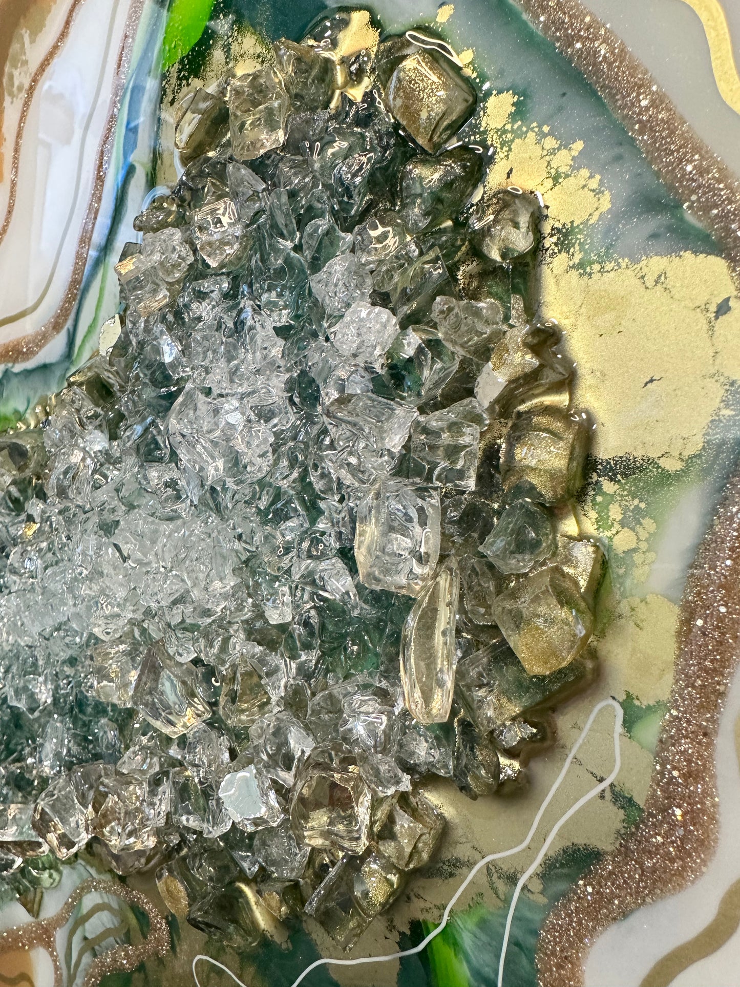 Tableau mural en résine époxy - Effet pierre naturelle.