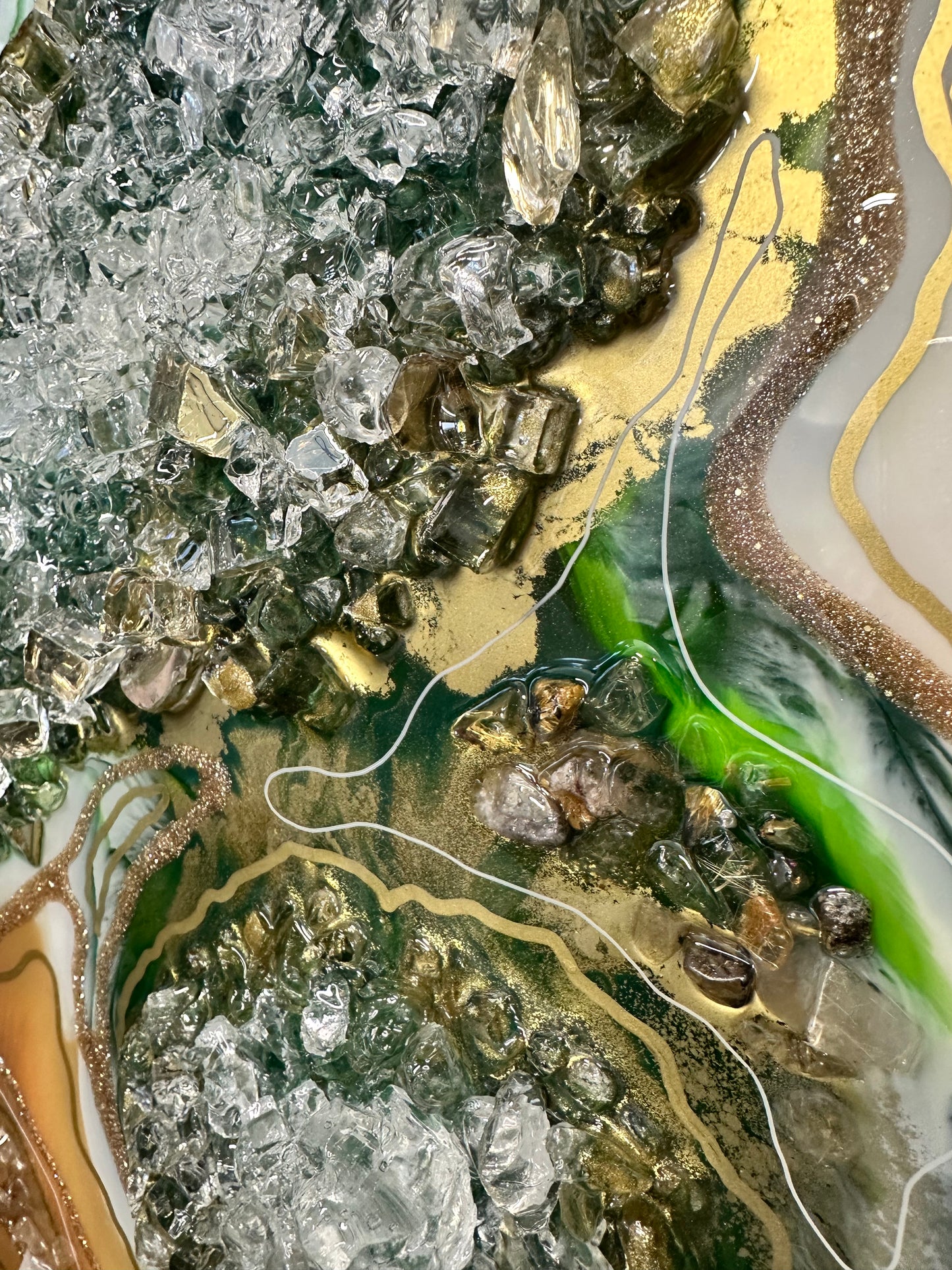 Tableau mural en résine époxy - Effet pierre naturelle.