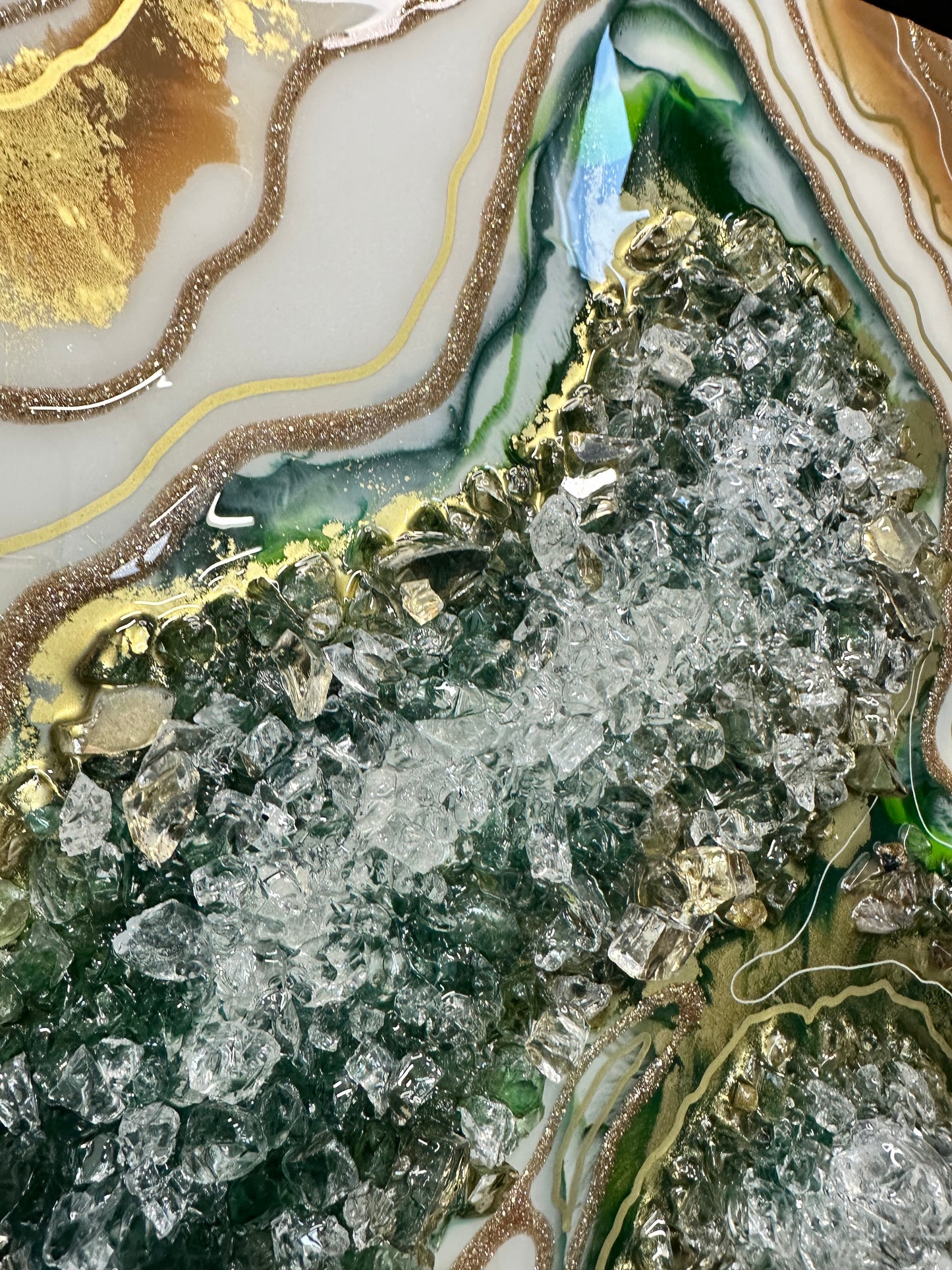 Tableau mural en résine époxy - Effet pierre naturelle.